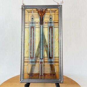 Vintage Frank Lloyd Wright Stained Glass Art "B. Harley Bradley House" Skylight